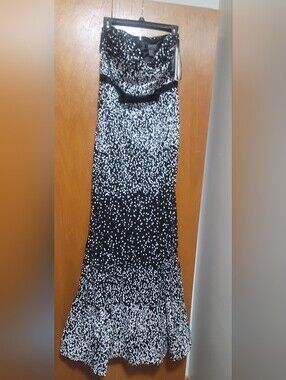 Strapless Confetti Sequin Column Gown Size 10